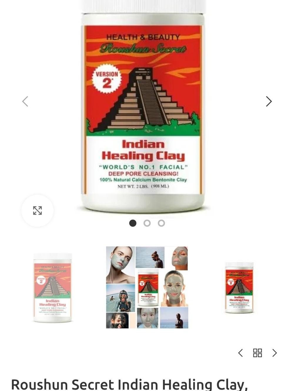 Roushun Secret Indian Healing Clay - Red & Green Label